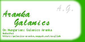 aranka galanics business card